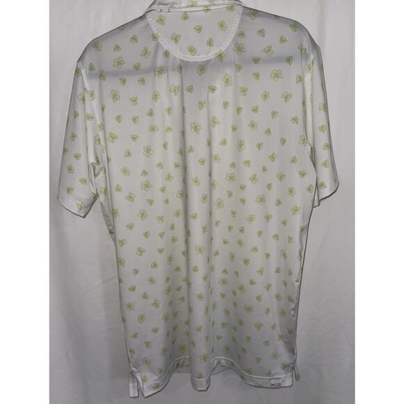 Puma Golf Polo Mattr White Green Spring Sz L Performance Quick Dry Cool Dad Logo - Picture 3 of 14